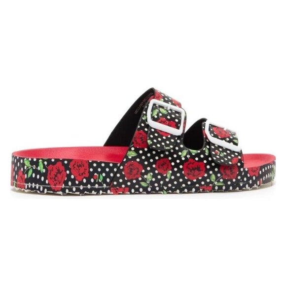 BETSEY JOHNSON Mellany Red Floral Slide Women's Size 6 - Picture 1 of 5